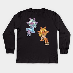 Noelle Deltarune dark world y light world Stickers y Pins!!! Kids Long Sleeve T-Shirt